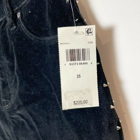 Hudson Jeans Womens Viper Mini Skirt Black Size 25 Velvet Studded 5 Pocket NWT - Picture 4 of 9